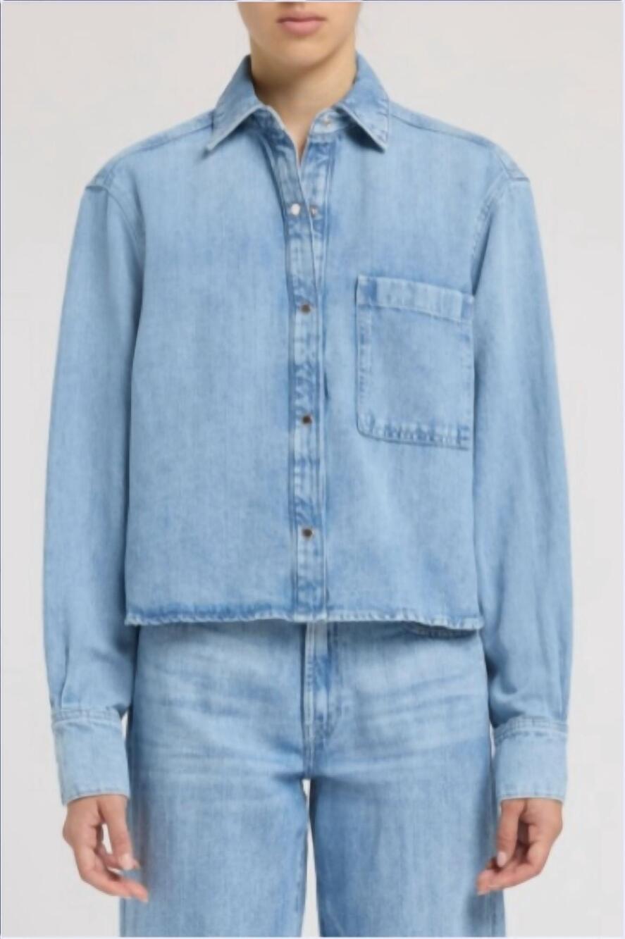 NEW 7 FOR ALL MANKIND ivy shirt in iris